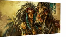 Leinwand Indianer Gemälde