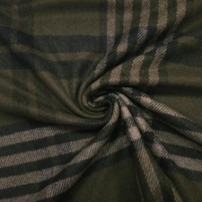 Wollstoff khaki grün kariert Meterware, Kleiderstoff, Wolle, 50 cm Einheit