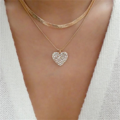 Gold halskette herz - halskette,