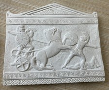 Antike- Wandbild-Stuck Relief aus Gips -griechischer Streitwagenkampf