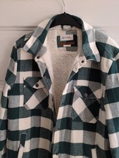 Coal Hemdjacke Gefüttert Teddy Flanellhemd Grün Weiß L