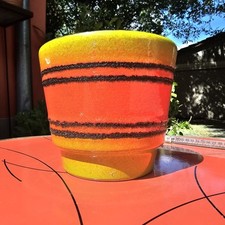 60er Keramik Fat Lava Flower Pot Pottery Blumentopf WGP Planter Rot Grün Bay 