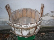 Pflanzkübel Trog aus Birkenholz, mit Rinde, 30 cm