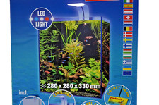 Nano-Aquarium-Komplett-Set CUBE m. LED-Beleuchtung (rot/weiß/blau), Filter, Netz