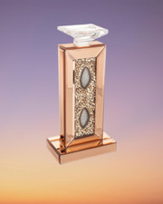 Kerzenständer Kerzenhalter Glas Achat-Design Kerzenleuchter Stumpenkerzen 32 cm