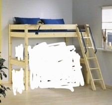 Thuka Maxi Hochbett mit Schrägleiter 90x200 cm Natur Kiefer Massivholz