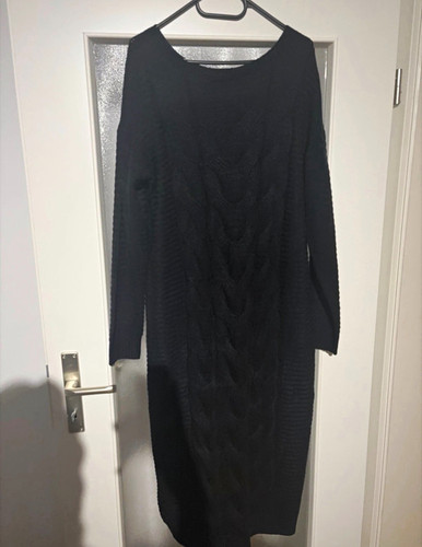 Schwarzes damen strickkleid - schwarzes,