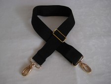 Tragegurt schwarz Schulterriemen Gurtband Karabiner Schieber Gold Schultertasche