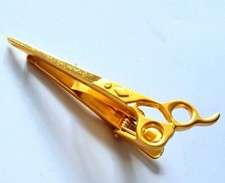 Krawattenklammer als  Schere   goldfarben  Frisör  Friseur