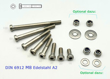 5x Zylinderschraube Innensechskant niedriger Kopf M8x80 Edelstahl A2