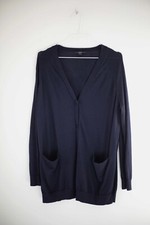 COS Strickjacke Cardigan Dunkelblau Wolle XS Merino Jacke Pullover