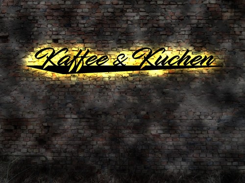 Wandbild kaffee kuchen - &,