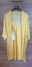 Seide Nachthemd & Morgenmantel Set, Vivis, Gelb, neu