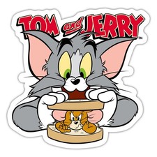 Tom Und Jerry Maus-Sandwich Aufkleber Sticker, max. 10 x 10 cm, 10 x 10 cm