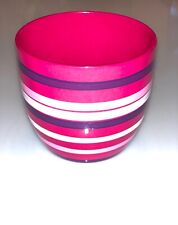 Blumentopf mit Ring Streifenmuster Pink töne Keramik neu