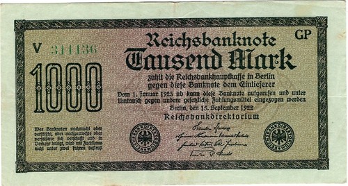 Reichsbanknote 1000 mark 1922 - 1000,