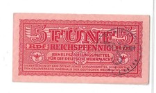 5 Reichspfennig Ro. 502 (1)  UNC Wehrmacht  Stempel