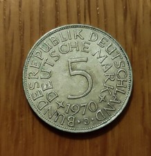 5 DM Deutsche Mark Münze 1970 J