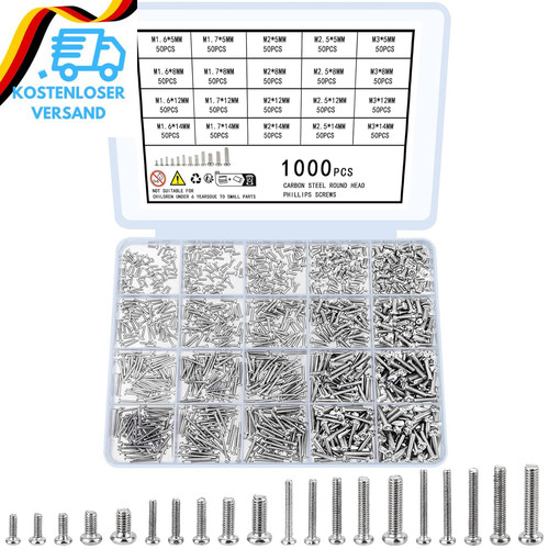 1000 stk kleine schrauben set - 1000,