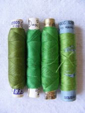 Nähgarn Nähseide MEZ Gütermann Amann Garnrolle grün Konvolut 4 Rollen Set nähen