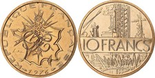 10 Francs 1976 ss - vzgl