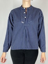 Vintage ModAS “Finkenwerder” Fisherman Utility Shirt – Navy & White (Size XS-S)
