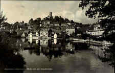 Bad Lobenstein 1965 DDR Stadt Häuser Panorama Wohnhäuser Teich Boote Ruderboote