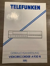 Bedienungsanleitung Telefunken Videorecorder A 930 N