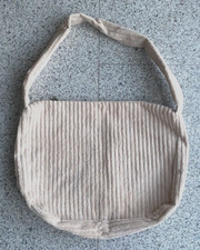 Shopper / Schultertasche aus breitem Cord, Farbe beige, 40 x 27 x 9 cm