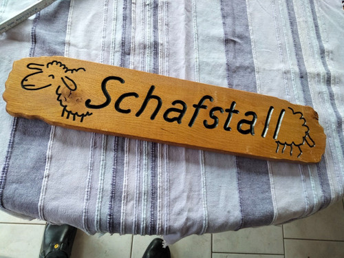 Holzschild schafstall 570 - holzschild, schafstall,
