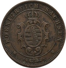 Sachsen 5 Pfennig 1862 B