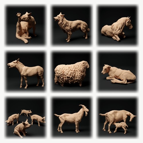 Bauernhoftiere tierfiguren set - bauernhoftiere,