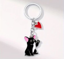 Niedlicher Schlüsselanhänger French Dog mit Herz / Frenchy / Bulldogge / Hund
