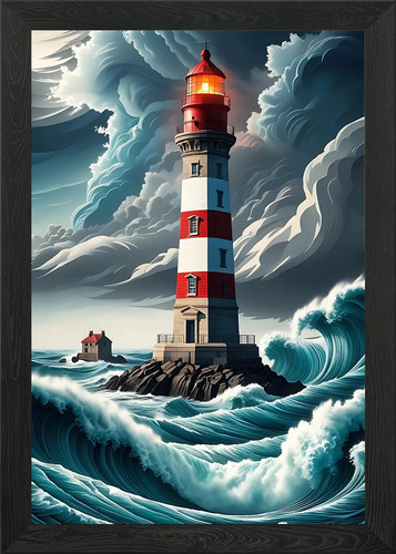Leuchtturm sturm gerahmtes - sturm,