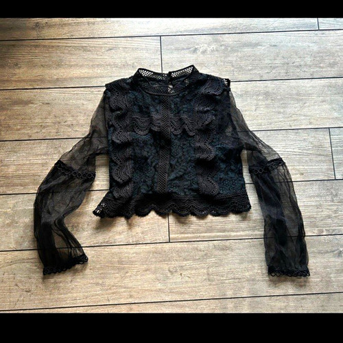 Shein schwarze spitzenbluse - schwarze,