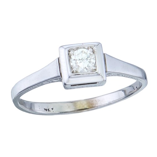 Ring 750 white gold - , brilliant