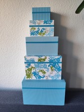 ? Edles Aufbewahrungsboxen-Set von Semikolon – Serie „Ginkgo turquoise“ 5 Stück