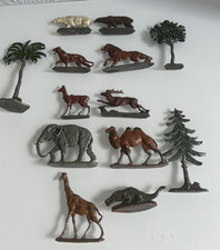 Sammlung Antik Blei -Zinnfiguren Zoo 13 Teile