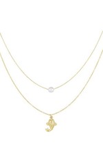 Fisch Perlen Halskette Damen