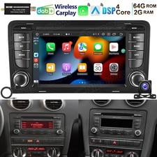 DAB+ 2+64GB Android 15 Autoradio Carplay GPS Navi WIFI Für AUDI A3 8P 2003-2012