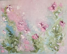 Ölbild Gemälde Blumenwiese