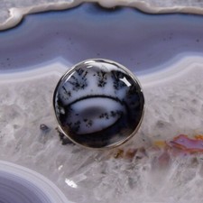 Dendritenachat Ring, 925er Silber, Edelsteinring (20809), Achat