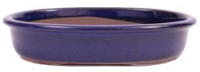 Bonsai - Schale  oval 25 x 18 x 5.5 cm frostfest blau aus Japan 30009