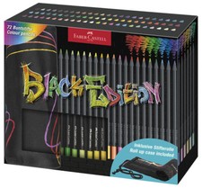 FABER-CASTELL Dreikant-Buntstifte Black Edition Stifterolle 72 Stifte