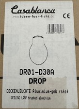 Deckenleuchte DROP E27 IP20 opal weiß-matt Casablanca Aluminium gebürstet DR01-D
