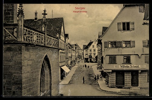 Saulgau partie an der - ak,