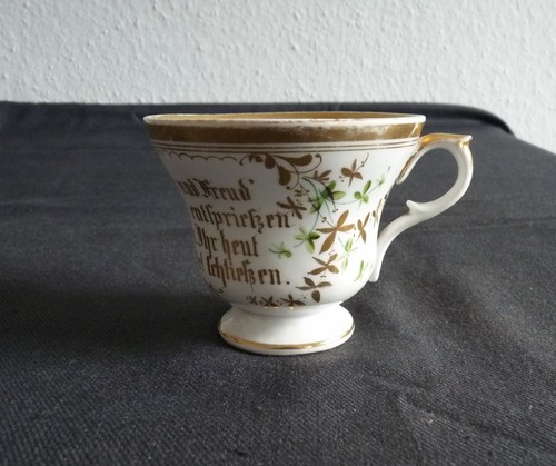 Prunktasse mit spruch - ,