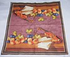 4 Servietten Stilleben mit Obst Musikinstrumenten und Noten - 33x33