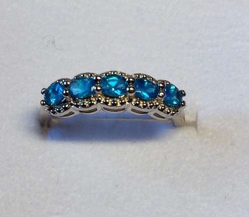 Neonblauer apatit ring silber - apatit,