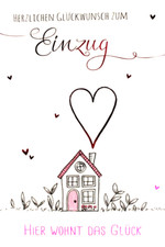 Karte zum Einzug Gruß Herz